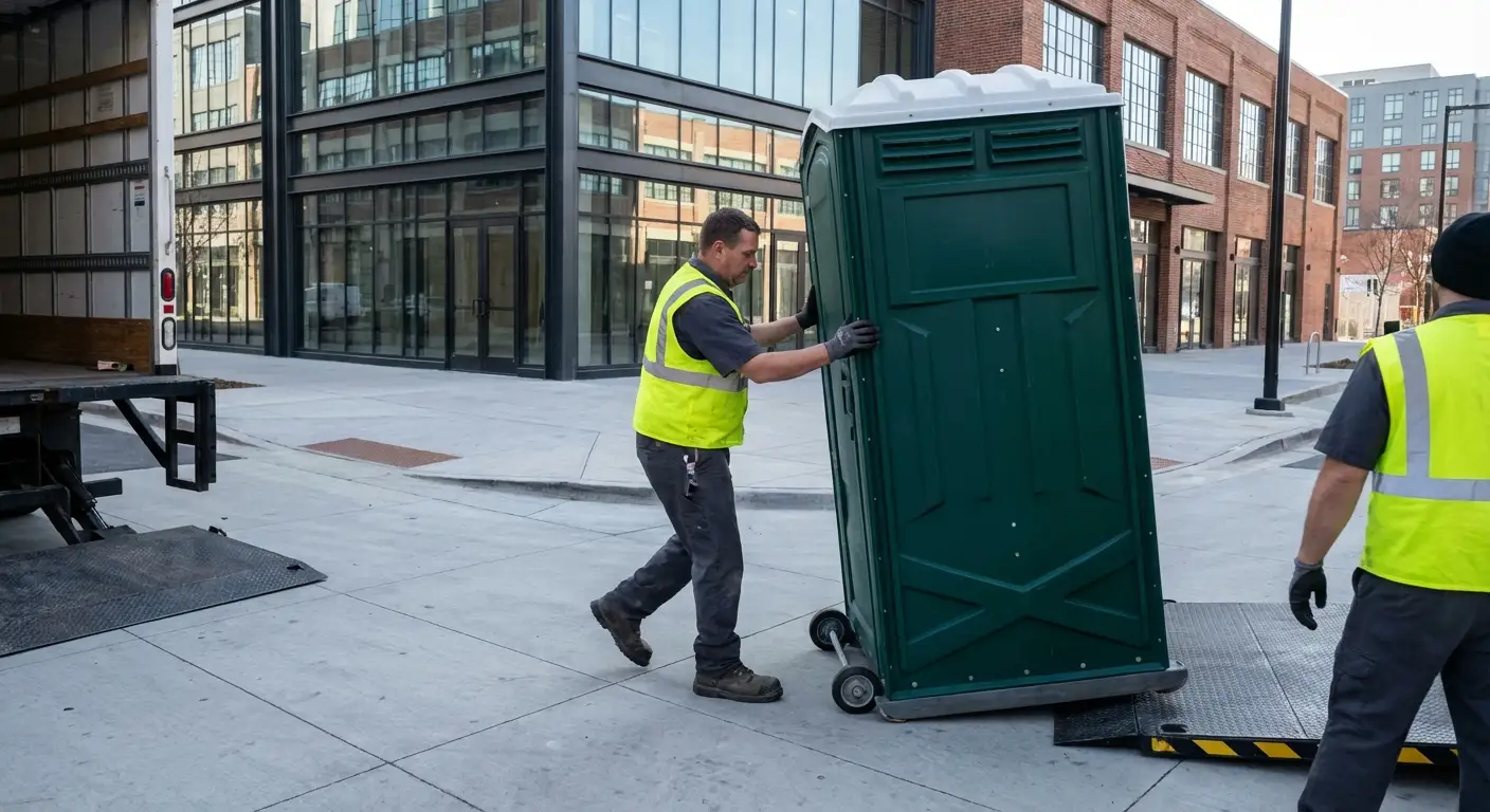 Portable restroom services in Woburn Arts District