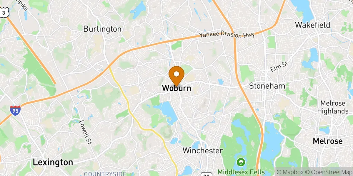neighborhood map in Woburn, MA