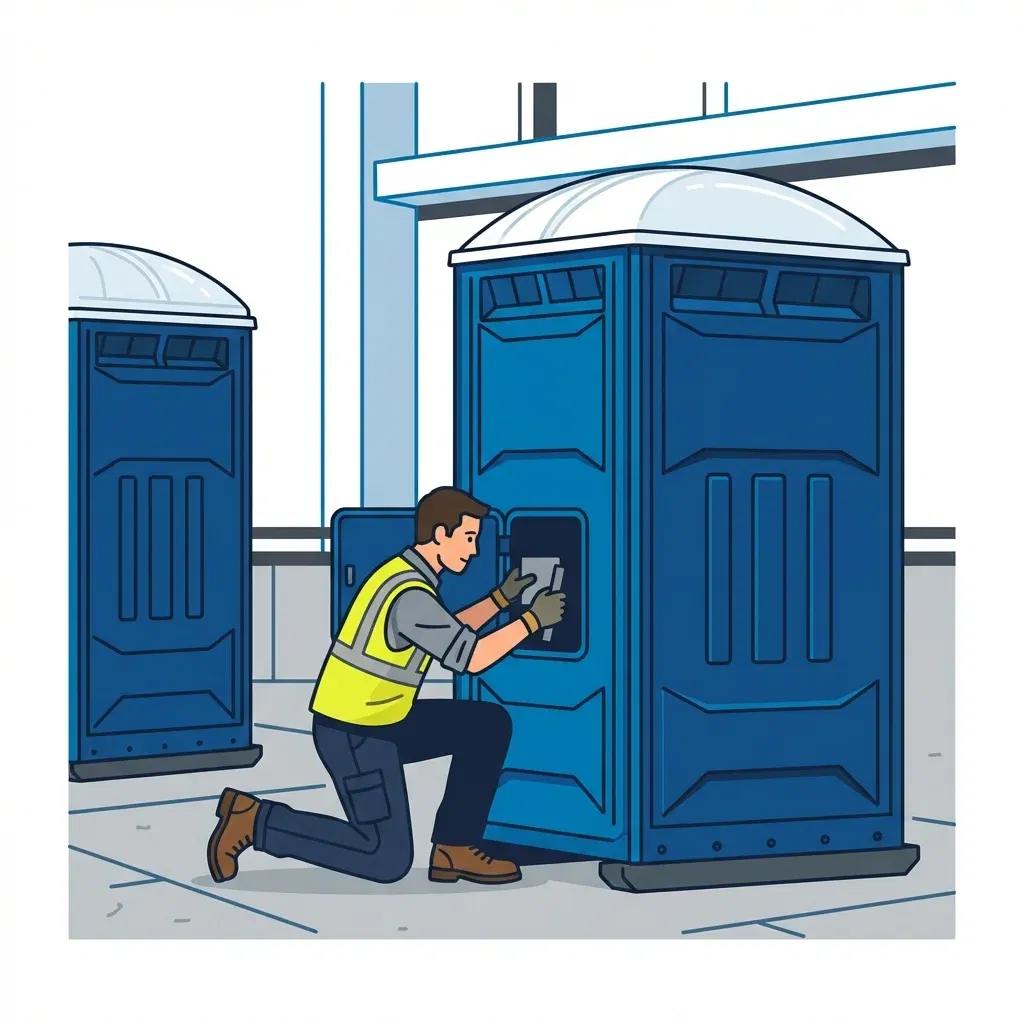 High-rise construction site sanitation logistics in Woburn, MA